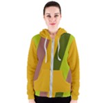 Autumn Harmony Geometric Style Print  Women s Zipper Hoodie