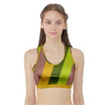 Autumn Harmony Geometric Style Print  Sports Bra with Border