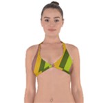 Autumn Harmony Geometric Style Print  Halter Neck Bikini Top