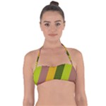 Autumn Harmony Geometric Style Print  Tie Back Bikini Top