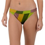 Autumn Harmony Geometric Style Print  Band Bikini Bottoms