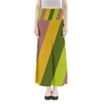 Autumn Harmony Geometric Style Print  Full Length Maxi Skirt