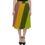 Autumn Harmony Geometric Style Print  Classic Midi Skirt