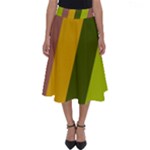 Autumn Harmony Geometric Style Print  Perfect Length Midi Skirt