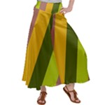 Autumn Harmony Geometric Style Print  Women s Satin Palazzo Pants