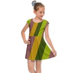 Autumn Harmony Geometric Style Print  Kids  Cap Sleeve Dress