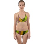 Autumn Harmony Geometric Style Print  Wrap Around Bikini Set