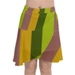 Autumn Harmony Geometric Style Print  Chiffon Wrap Front Skirt