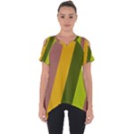 Autumn Harmony Geometric Style Print  Cut Out Side Drop T-Shirt