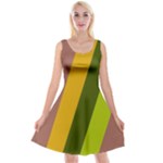 Autumn Harmony Geometric Style Print  Reversible Velvet Sleeveless Dress