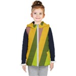 Autumn Harmony Geometric Style Print  Kids  Hooded Puffer Vest