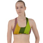 Autumn Harmony Geometric Style Print  Criss Cross Racerback Sports Bra