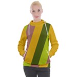 Autumn Harmony Geometric Style Print  Women s Hooded Pullover