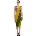 Autumn Harmony Geometric Style Print  Sleeveless Pencil Dress