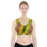 Autumn Harmony Geometric Style Print  Sports Bra With Pocket