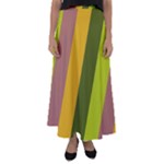 Autumn Harmony Geometric Style Print  Flared Maxi Skirt