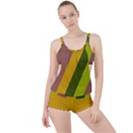 Autumn Harmony Geometric Style Print  Boyleg Tankini Set 