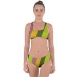 Autumn Harmony Geometric Style Print  Criss Cross Bikini Set