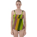 Autumn Harmony Geometric Style Print  Twist Front Tankini Set