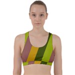 Autumn Harmony Geometric Style Print  Back Weave Sports Bra