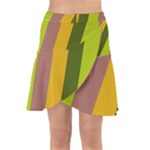 Autumn Harmony Geometric Style Print  Wrap Front Skirt