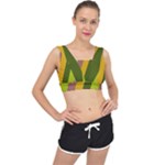 Autumn Harmony Geometric Style Print  V-Back Sports Bra