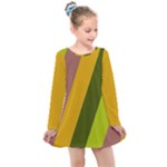 Autumn Harmony Geometric Style Print  Kids  Long Sleeve Dress