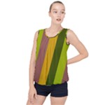 Autumn Harmony Geometric Style Print  Bubble Hem Chiffon Tank Top