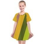 Autumn Harmony Geometric Style Print  Kids  Smock Dress