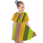 Autumn Harmony Geometric Style Print  Kids  Sailor Dress