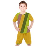 Autumn Harmony Geometric Style Print  Kids  T-Shirt and Shorts Set