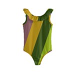 Autumn Harmony Geometric Style Print  Kids  Frill Swimsuit