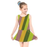 Autumn Harmony Geometric Style Print  Kids  Skater Dress Swimsuit