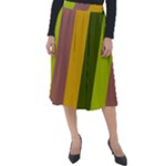 Autumn Harmony Geometric Style Print  Classic Velour Midi Skirt 