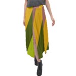 Autumn Harmony Geometric Style Print  Velour Split Maxi Skirt