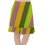 Autumn Harmony Geometric Style Print  Fishtail Chiffon Skirt