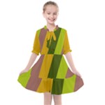 Autumn Harmony Geometric Style Print  Kids  All Frills Chiffon Dress