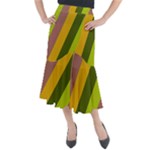 Autumn Harmony Geometric Style Print  Midi Mermaid Skirt