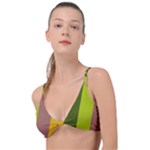 Autumn Harmony Geometric Style Print  Knot Up Bikini Top