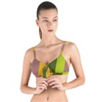 Autumn Harmony Geometric Style Print  Tie Up Cut Bikini Top