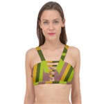 Autumn Harmony Geometric Style Print  Cage Up Bikini Top