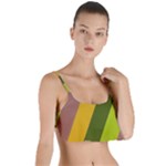 Autumn Harmony Geometric Style Print  Layered Top Bikini Top 