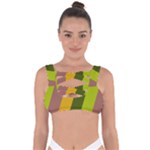 Autumn Harmony Geometric Style Print  Bandaged Up Bikini Top