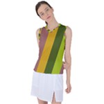 Autumn Harmony Geometric Style Print  Women s Sleeveless Sports Top