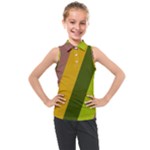 Autumn Harmony Geometric Style Print  Kids  Sleeveless Polo T-Shirt