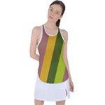 Autumn Harmony Geometric Style Print  Racer Back Mesh Tank Top