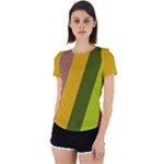 Autumn Harmony Geometric Style Print  Back Cut Out Sport T-Shirt