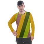 Autumn Harmony Geometric Style Print  Men s Pique Long Sleeve T-Shirt