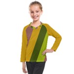 Autumn Harmony Geometric Style Print  Kids  Long Mesh T-Shirt