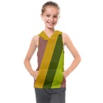 Autumn Harmony Geometric Style Print  Kids  Sleeveless Hoodie